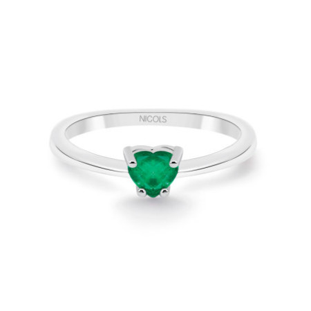 Solitaire Engagement Ring 0.20ct Emerald Heart Isabella