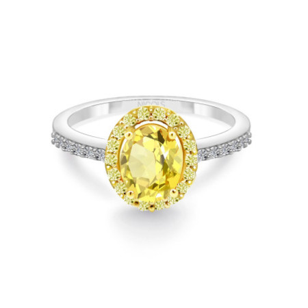 Yellow Sapphire and Yellow Diamond Dalia Engagement Ring 1.00