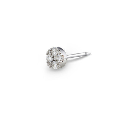 Gardenia Piercing Diamond Earring 0.19 White Gold Dormilona