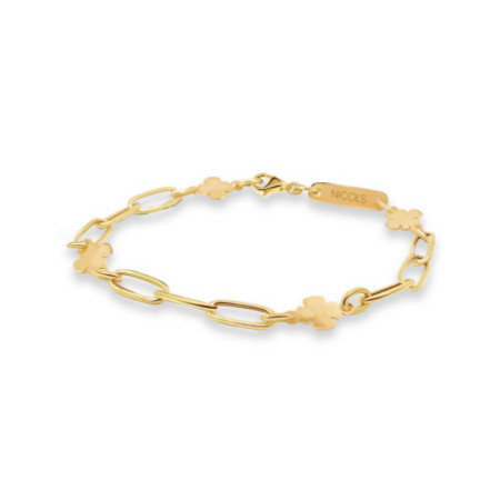Women's Yellow Gold Clover Slave Bracelet