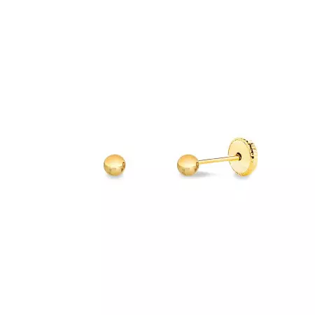 18K Gold Smooth Ball Earrings