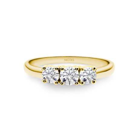 Trilogy Diamond Ring 0.80 Yellow Gold