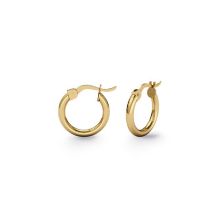 Yellow Gold Hoop Earrings Mini 2mm BASIC GOLD