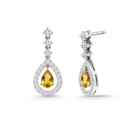 Citrine and Diamond Earrings Leticia