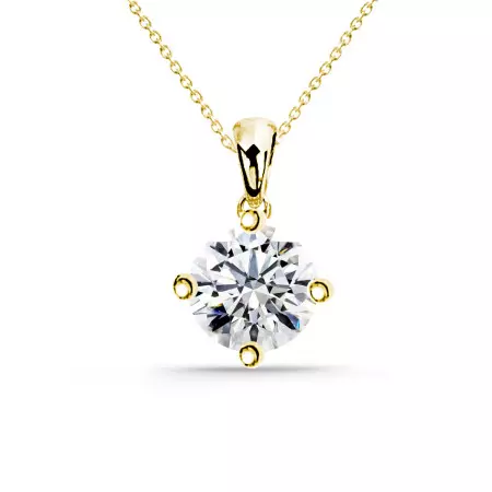 Collar Diamante Jackie Twisted 0.10-0.50Ct Solitario Oro Amarillo