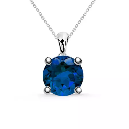 Sapphire JACKIE 0.20ct 0.50ct Solitaire Necklace White Gold