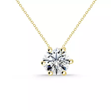 ALEXIA 0.10-0.50ct Diamond Solitaire Necklace Yellow Gold