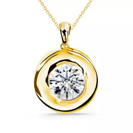 Collar Diamante Linda 0.55-1.00Ct Solitario Oro Amarillo