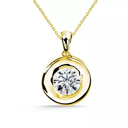 LINDA 0.10-0.50ct Diamond Solitaire Necklace Yellow Gold
