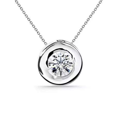 LADY 0.10-0.50ct Diamond Solitaire Necklace White Gold