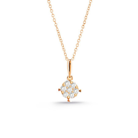 Gardenia Diamonds Necklace 0.10 Pink Gold