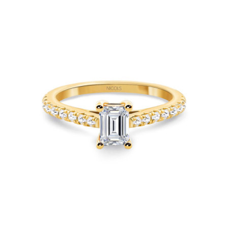 Diamond Ring 0.45 Emerald Camille Yellow Gold