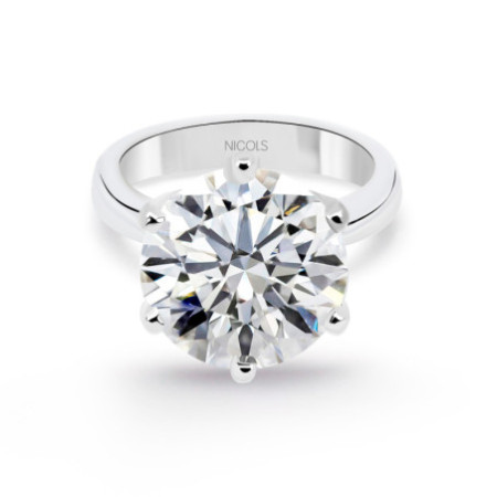 Five Carat Charlotte Diamond Ring White Gold