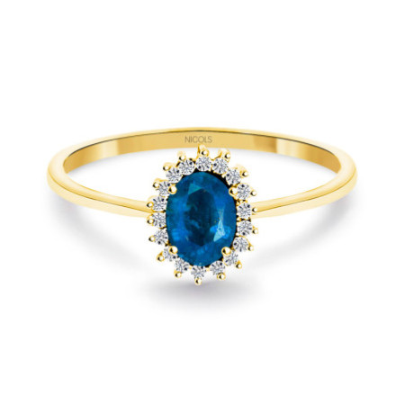 Sapphire Diamond Ring Candy Yellow Gold