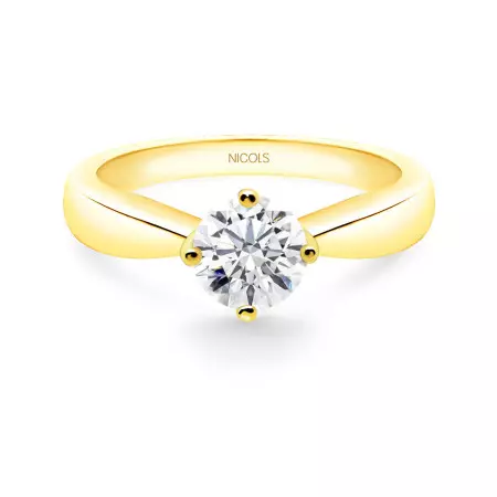 Jackie Twisted Yellow Gold (18Kt) Engagement Ring with Diamond 0.10-0.50ct