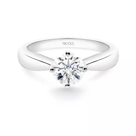 Jackie Twisted White Gold (18Kt) Engagement Ring with Diamond 0.10-0.50ct