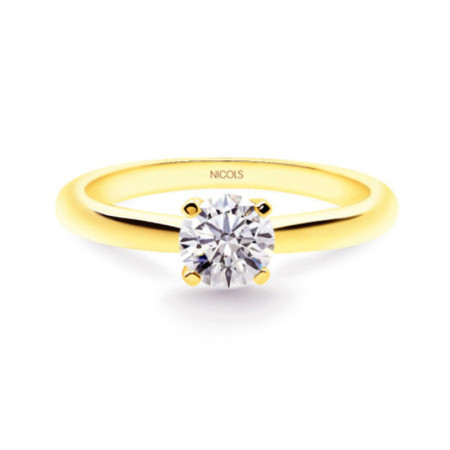 Anillo Compromiso Elle Oro Amarillo (18Kt) Con Diamante 0.65Ct