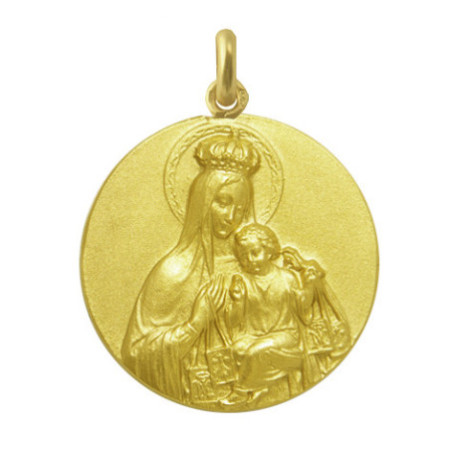Virgin of Carmen Medal Crown 18kt Gold