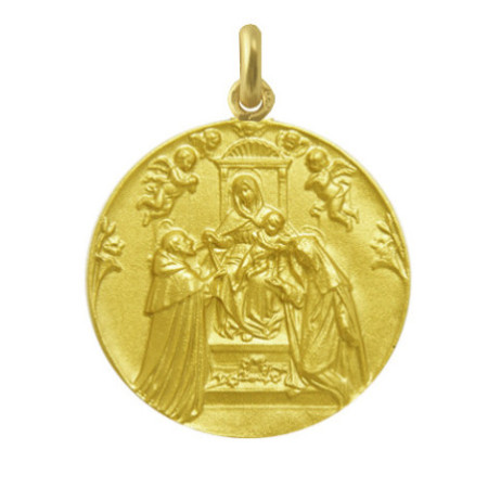 Virgin of the Rosary Medal 18kt Gold.