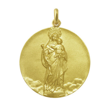 Medalla Virgen Blanca o Santa María La Blanca Oro 18kt