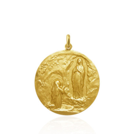 Medalla Virgen de Lourdes 18kt
