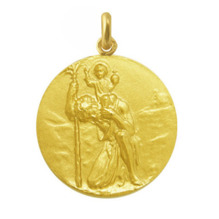 Saint Christopher Medal 18 kt Gold.